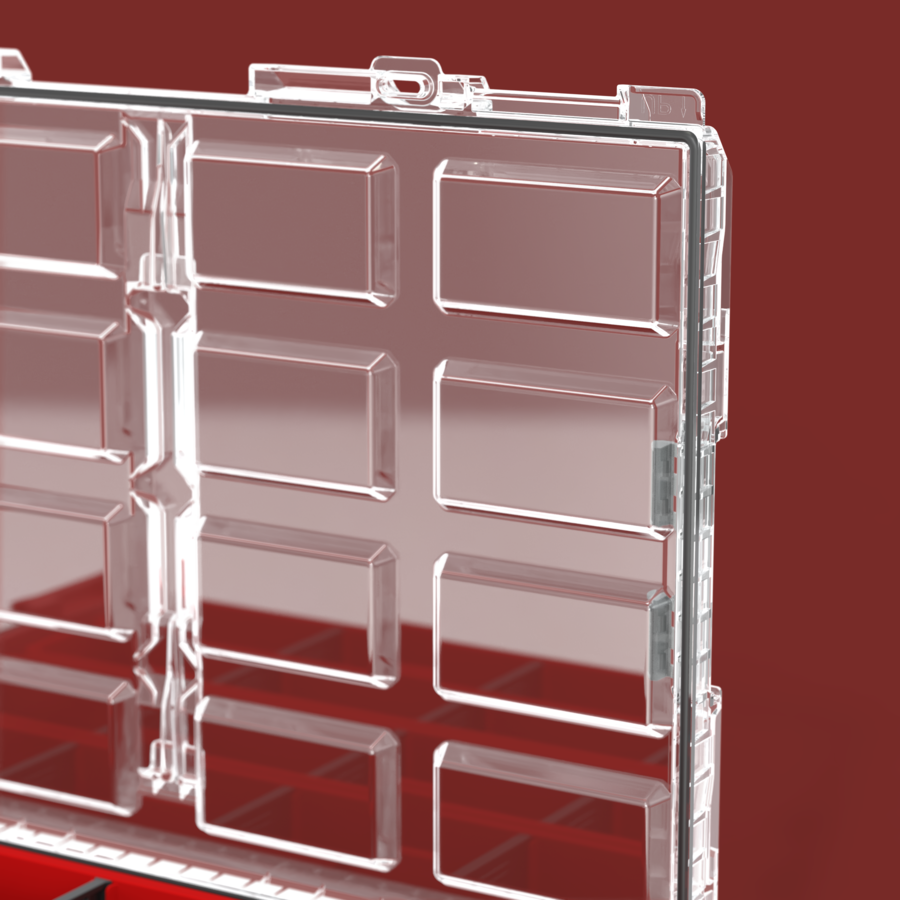 QBRICK SYSTEM ONE ORGANIZER XL 2.0 LONG BIN RED ULTRA HD CUSTOM